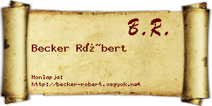 Becker Róbert névjegykártya
