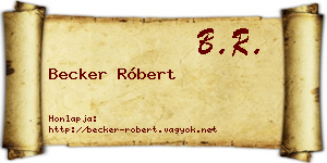 Becker Róbert névjegykártya